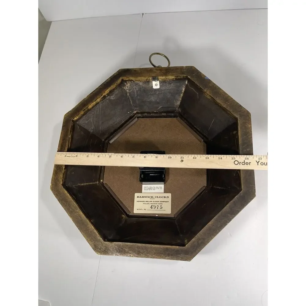 Howard‎ Miller Clock Company 17” Wall Clock Model 4975 Hexagon Wood Unique Rare